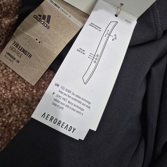 Adidas Leggings Womens Medium 7/8 Length High-Rise Aeroready Black - FLAWS - Picture 9 of 12